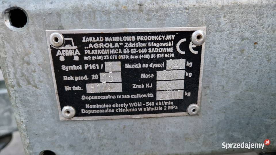 Opryskiwacz sadowniczy agrola 1500l nieuszkodzony Niedrzwica Duża