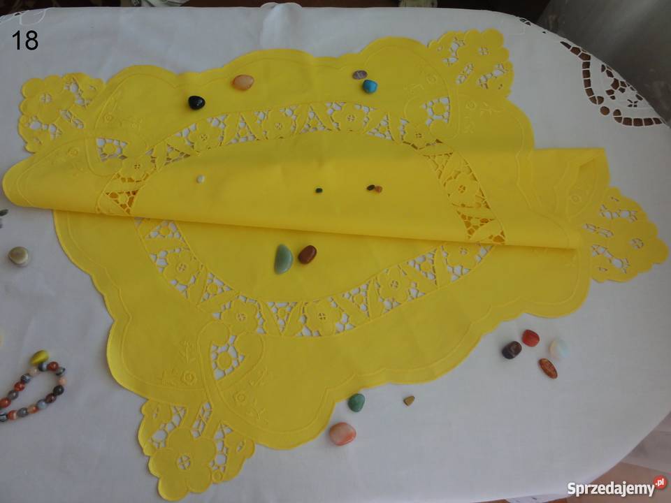 Serwetki kolorowe żółte wyszywane haft odcienie żółtego Lublin