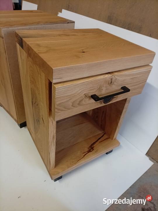 Szafki nocne dębowe Szafki nocne drewniane Loft 40cm Nocne Luzino