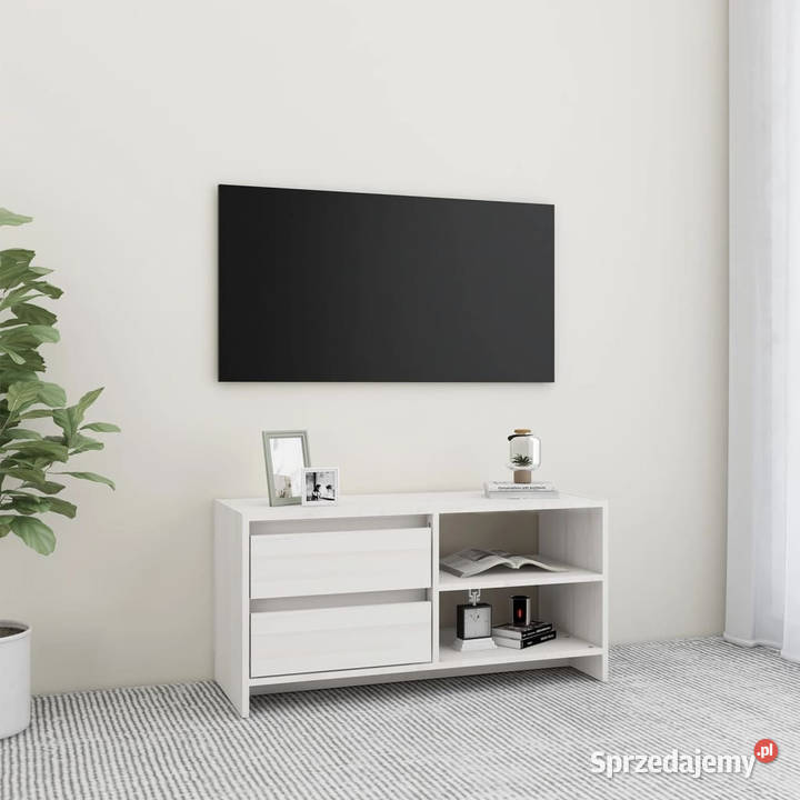 Szafka pod telewizor biała 80x31x39 lite drewno RTV Szafki Warszawa