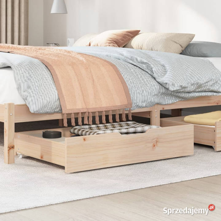 Szuflady pod łóżko z kółkami 2 85x55x16 sosna Warszawa