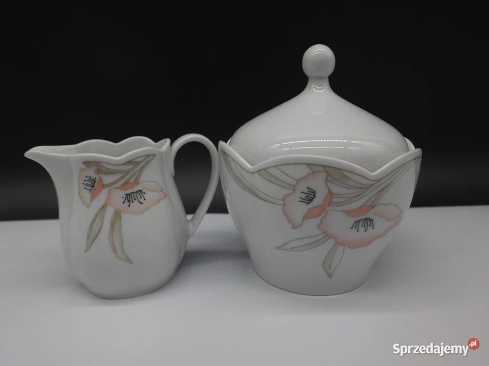 Cukiernica mlecznik Tirschenreuth Bavaria Porcelana i szkło Raszków