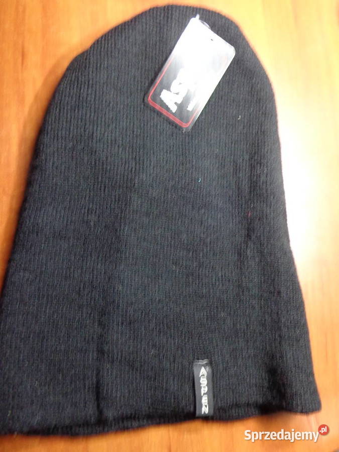 długa nowa czarna czapka uniwersalna Poznań sprzedam