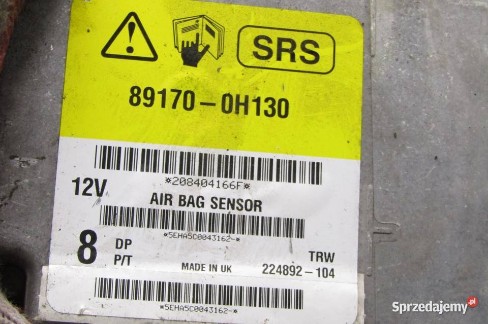 MODUŁ SENSOR PODUSZEK AIRBAG CITROEN C1 II AYGO osobowe Komputery
