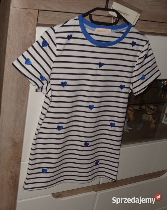 TSHIRT biały w czarne paseczki Chabrowe Inny materiał wielkopolskie Rawicz