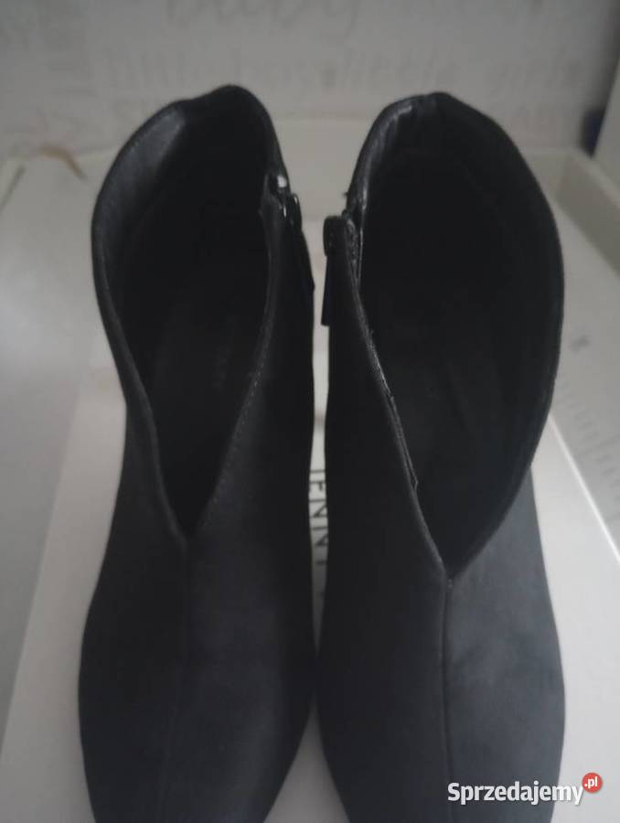 Botki czarne na szpilce czarny Półbuty zachodniopomorskie Szczecin
