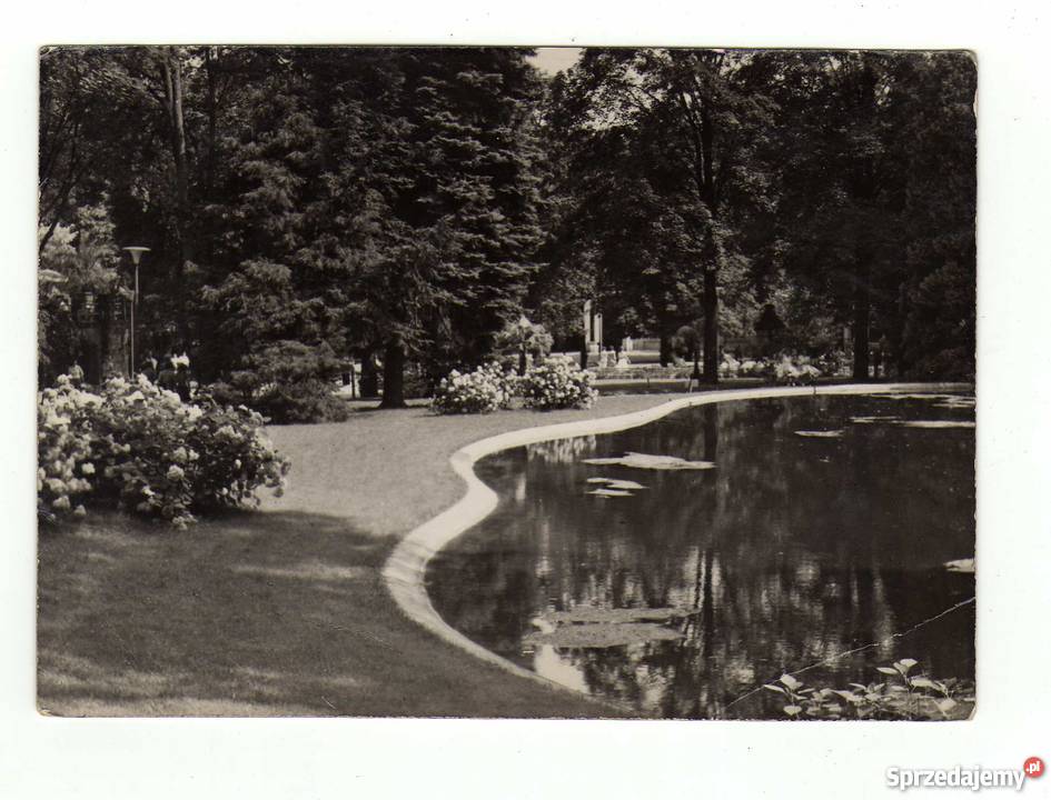 POLANICA ZDRÓJ PARK POCZTÓWKA CZARNO BIAŁA