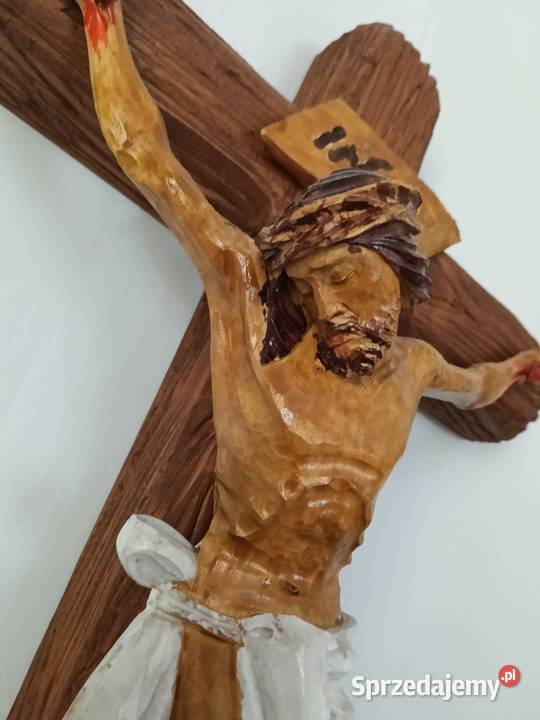 Krzyż rzeźbiony w drewnie 50 Rękodzieło Garwolin