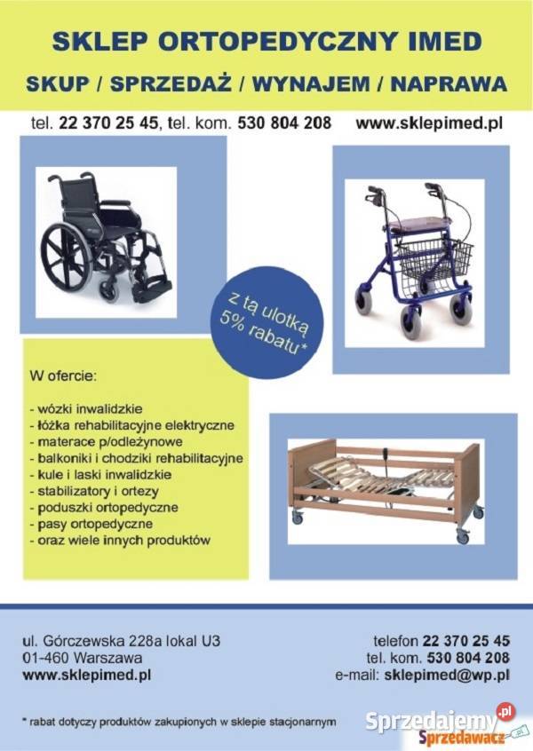 WÓZEK Inwalidzki Wypożyczalnia Sprzedaż Warszawa