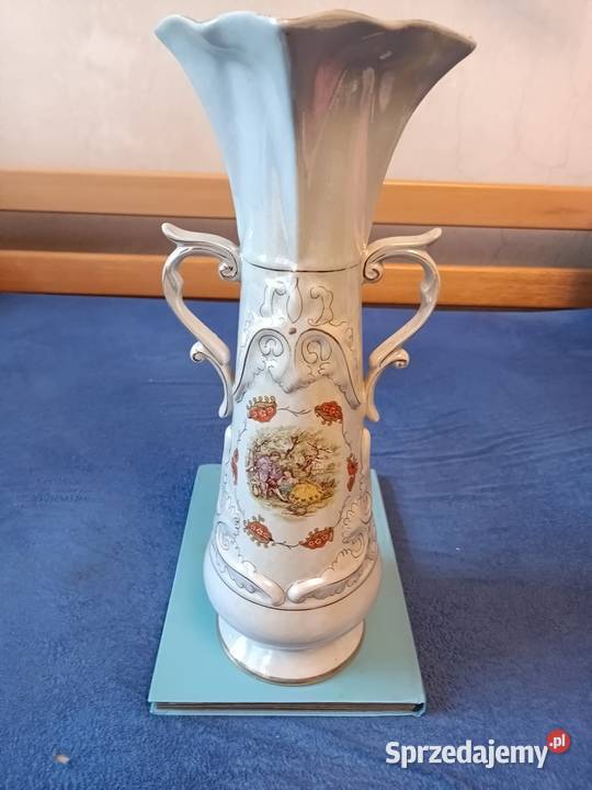 wazon made in ZSSR opalizowany wysoki Porcelana i szkło śląskie
