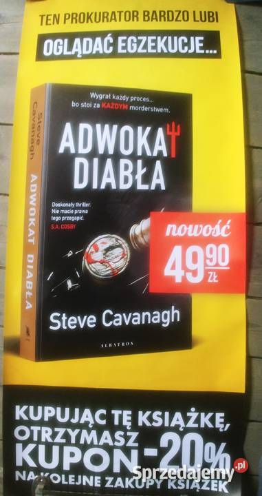 Plakat reklamowy książki Adwokat diabła Stevena Wałbrzych