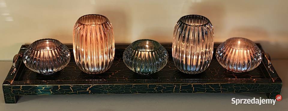 Świecznik taca unikatowy ozdobny Duży Drewno i Tarnów