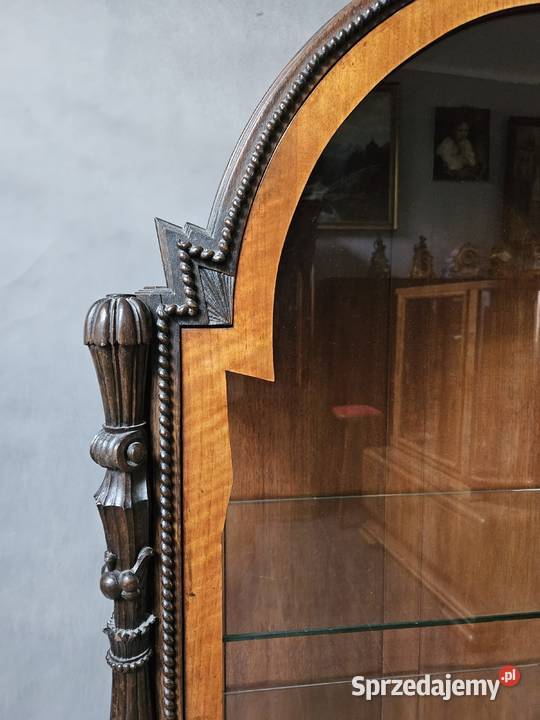Dębowa witryna serwantka z przełomu XIX i XX Meble Szczecin