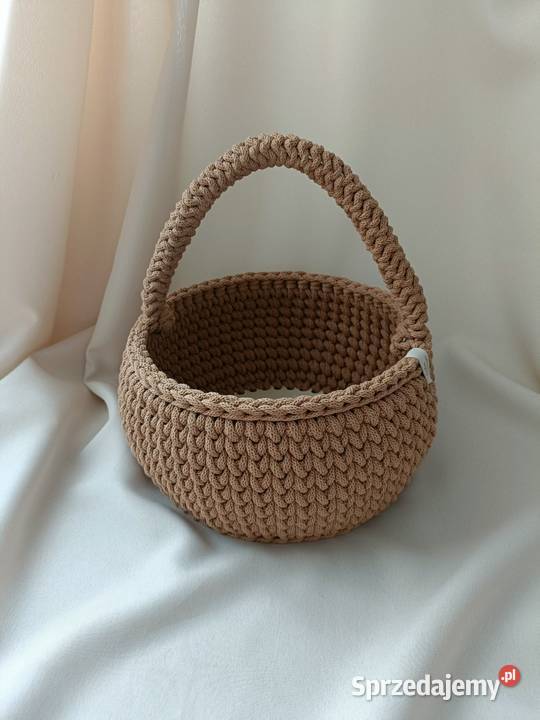 Koszyk wielkanocny ze sznurka szydełkowy Rzeszów