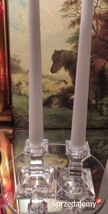 KRYSZTAŁOWE ŚWIECZNIKI STOŁOWE SYGNOWANE VIENNA Pabianice