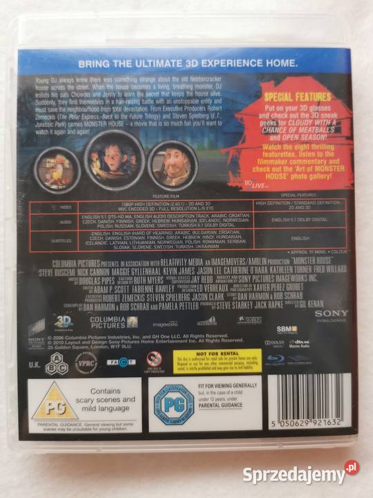 Monster House Straszny Dom BluRay 2D 3D 2006 Filmy Wytrzyszczki sprzedam