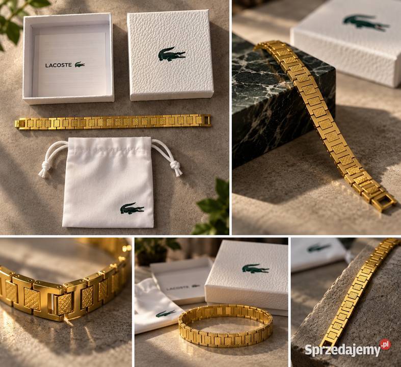 Bransoletka Lacoste złota elegancka pudełko