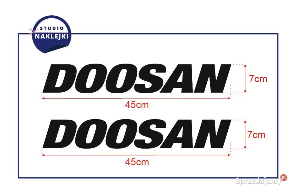 Naklejki DOOSAN 45x7 2 Koparka Nalepki Oklejenie Łagów