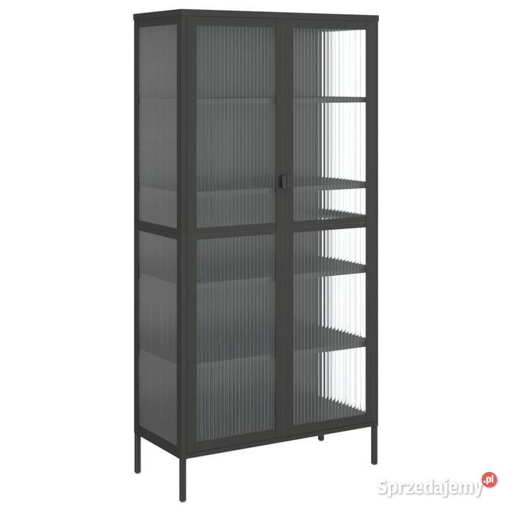 Kredens czarny 85x40x180 szkło i stal353004 mazowieckie Warszawa