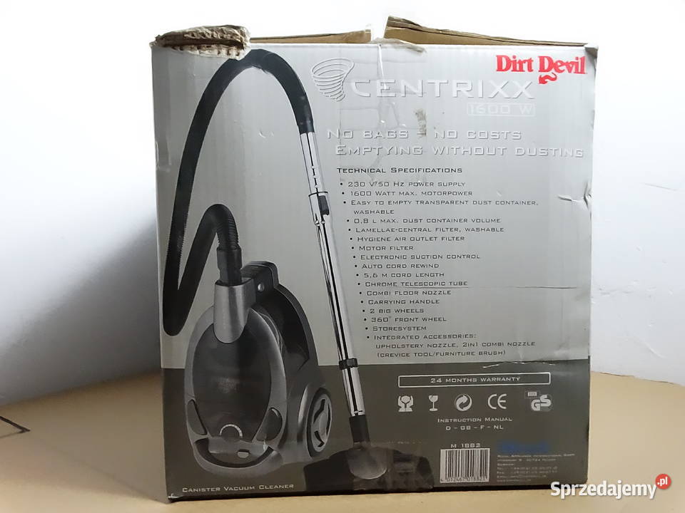 Odkurzacz bezworkowy Dirt Devil Centrixx M 1882 Akcesoria do sprzątania