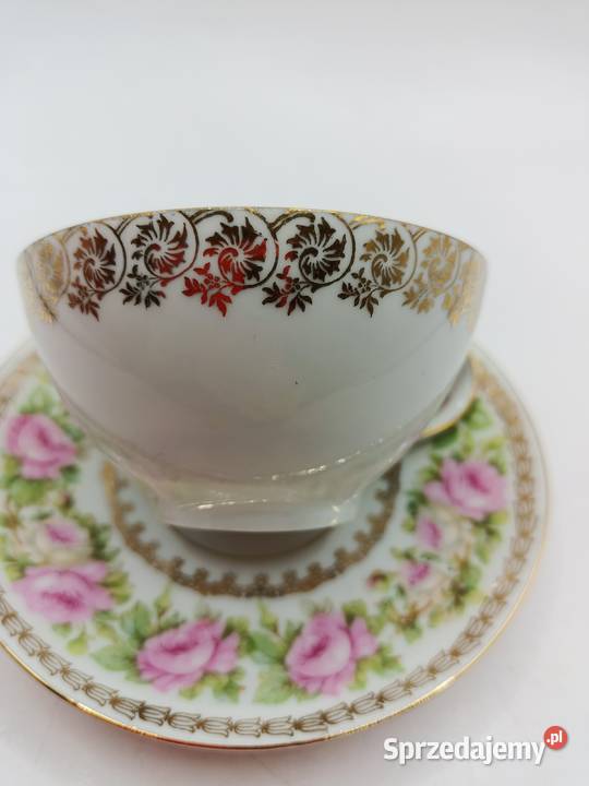FILIŻANKA duo Czechoslovakia porcelana bogato lubelskie Zamość