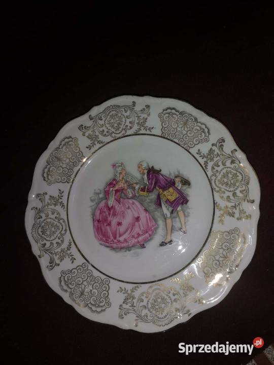 Wspaniała Ze sceną antyczną Sygnatura F z koroną Gdańsk