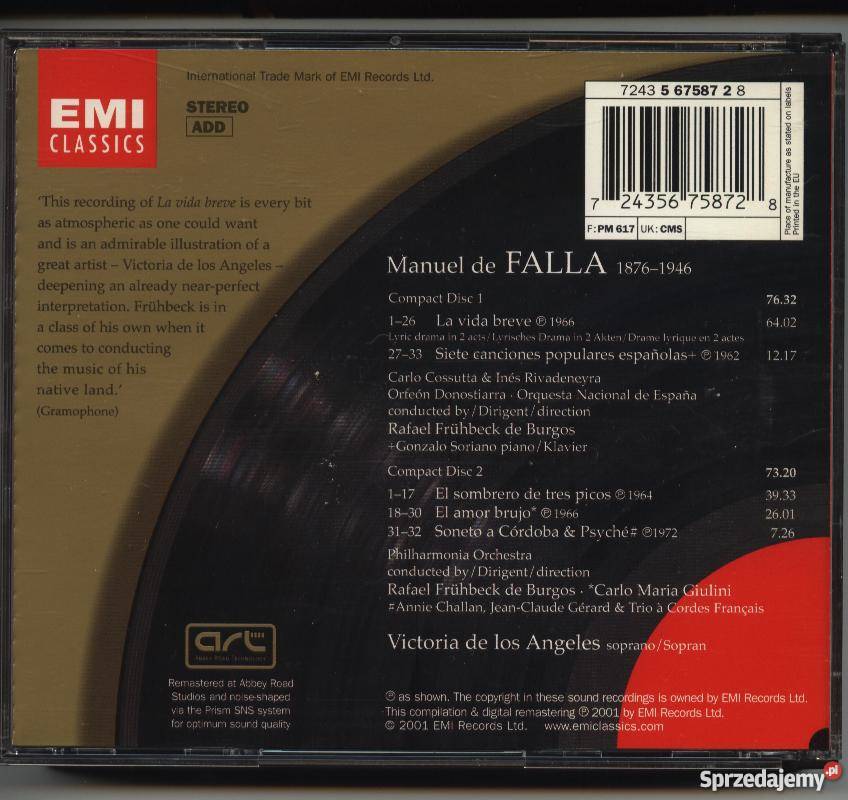 Manuel de Falla Płyty i kasety