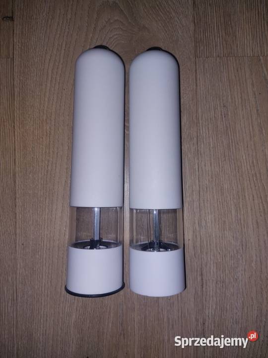 ślczne białe młynki na baterie do soli i piepszu Pozostałe Kraków