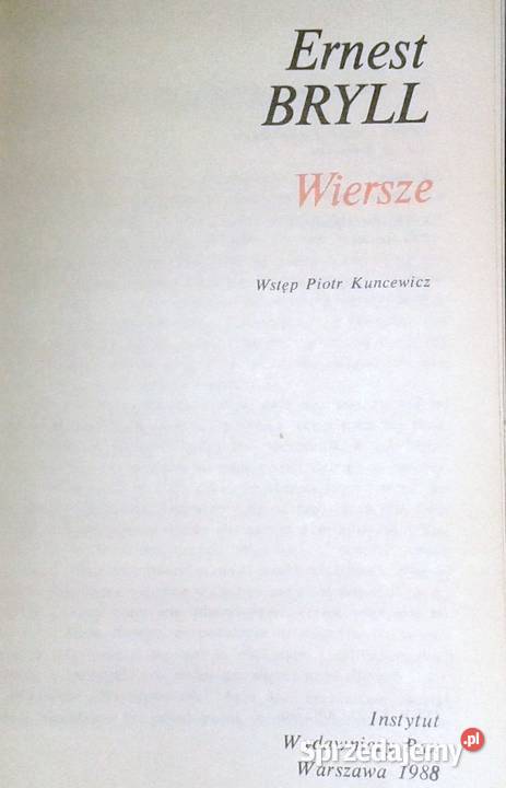 Wiersze Ernest Bryll Chełm sprzedam
