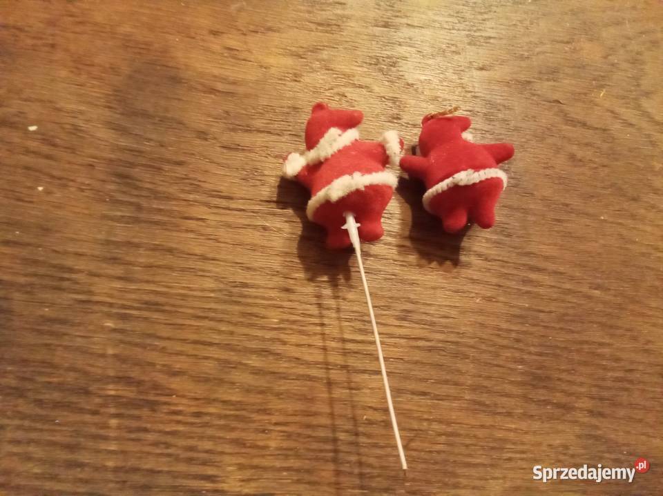 Mikołaje do zawieszenia i wbicia Vintage komplet Boże Narodzenie