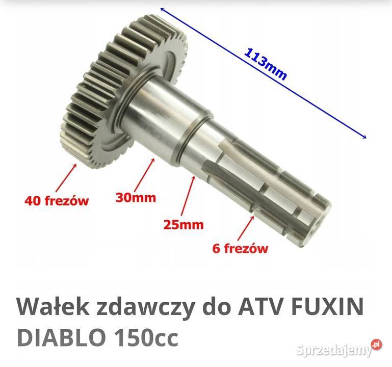 Wałek zdawczy ATV 150200250 CC Skrzynie biegów mazowieckie Stare Faszczyce
