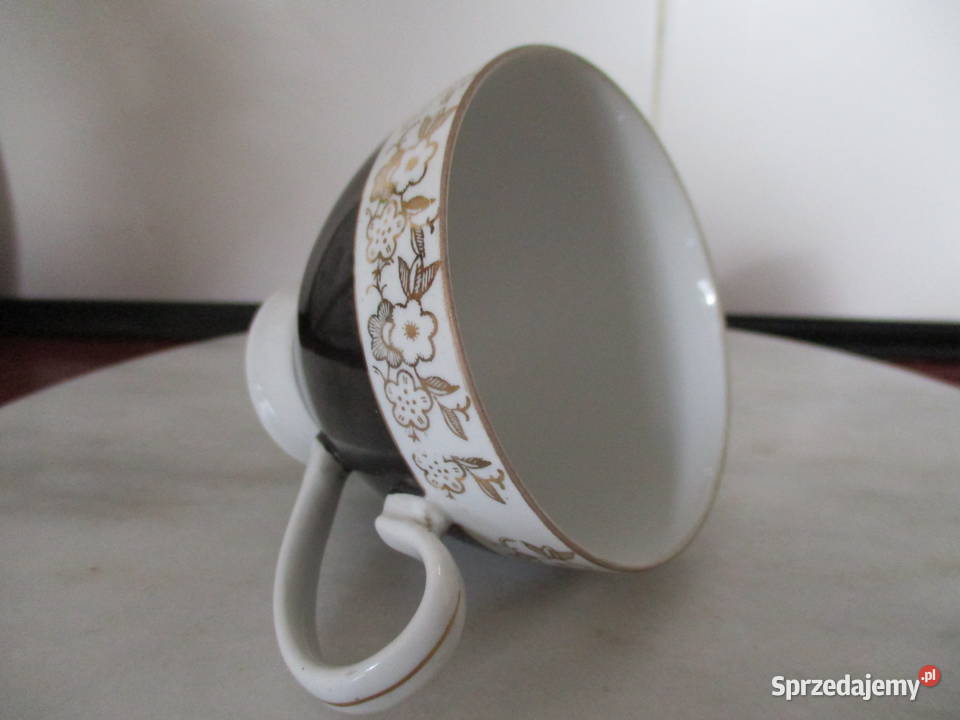 Filiżanka czarno biała Chodzież lata 60 PRL mazowieckie Nieporęt