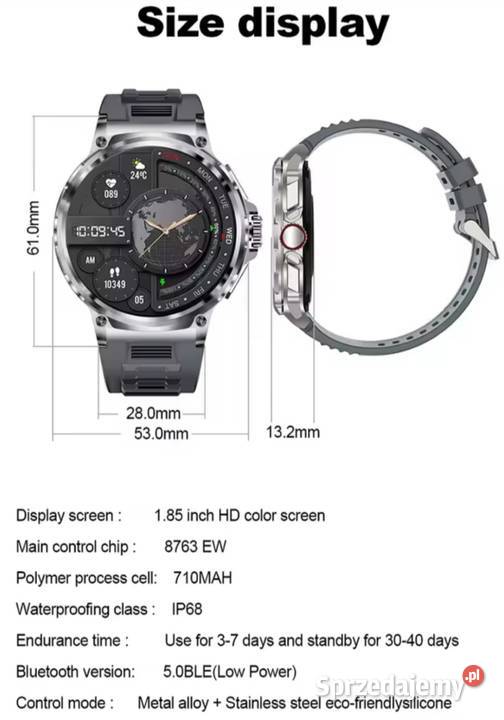 Smartwatch Colmi V69 18 cala Ultra Hd menu Chrzanów