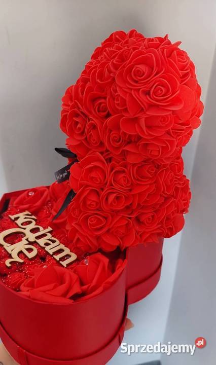 Miś z róż w boksie sercu czerwony Rybnik sprzedam