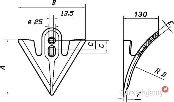 Gęsiostopa 240x15 mm 2otw CP10030 Kamionna