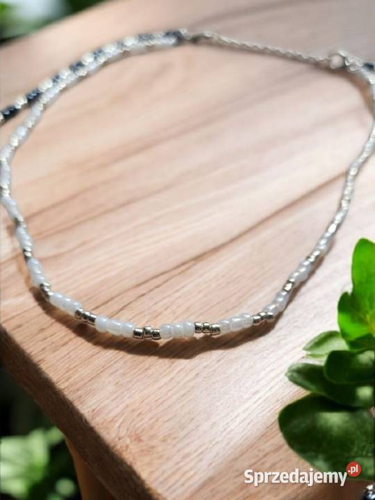 Podwójny naszyjnik z malutkich koralikow Sanok