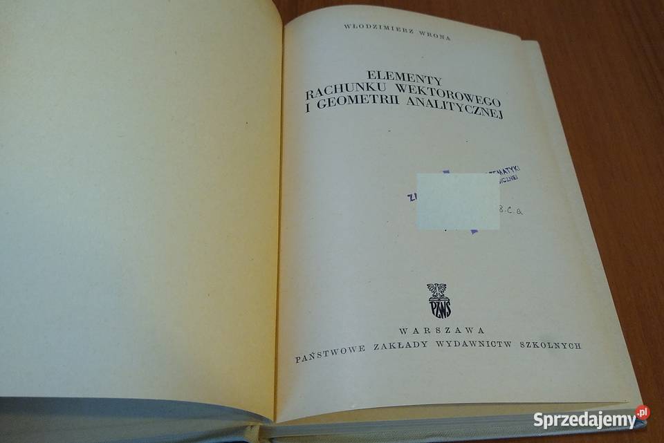 Elementy rachunku wektorowego i geometrii Podręczniki Gdańsk