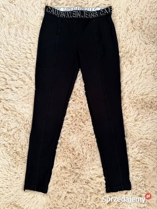 Spodnie damskie Calvin Klein Jeans czarne wysoki