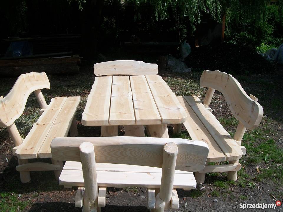 Zimowa Zestaw stół 4 ławki meble ogrodowe Woźniki