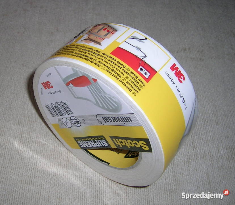 Taśma klejąca wodoodporna 48mm 25m biała 3M Wyszków