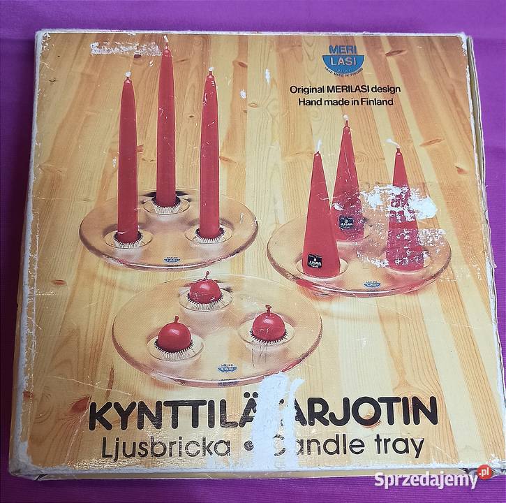 Finlandia szkło artystyczne MERI LASI świecznik Jasień