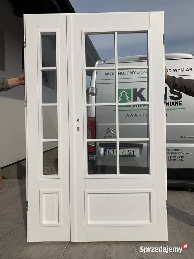 DRZWI drewniane DWUSKRZYDŁOWE ręki BIAŁE cienki kujawsko-pomorskie Brodnica sprzedam