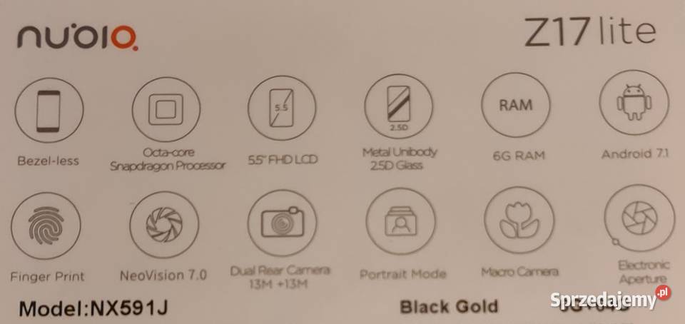 Wyjątkowa Nubia Z17 Lite NX591J 6GB RAM 64GB małopolskie Kraków
