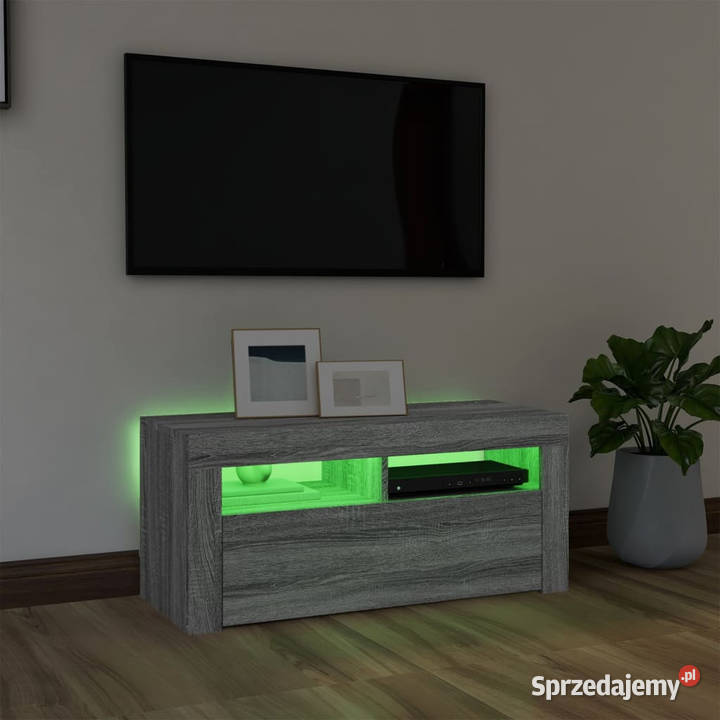 Szafka pod TV z oświetleniem LED szary dąb Warszawa