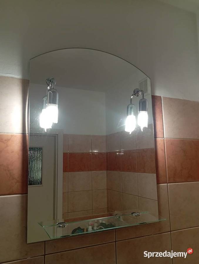 Lustro ok 80 x 60 z oświetleniem i półeczką