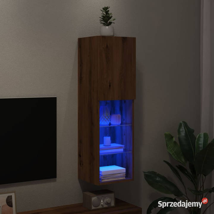 Szafka TV z LED dąb artisian 305x30x102 WM857678 Warszawa