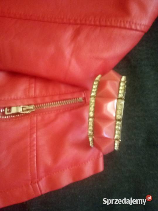 Kurtka żakiet skóropodobna koralowa łódzkie Łódź