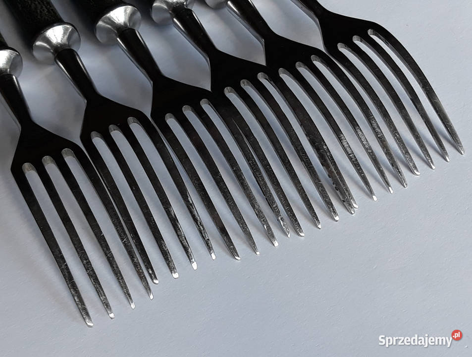 Widelce obiadowe 1 BAKELIT Gerlach sztućce PRL śląskie Dąbrowa Górnicza