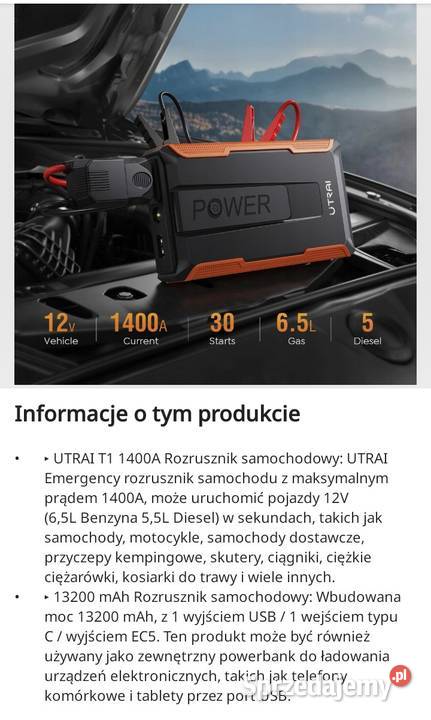 Urządzenie rozruchowe Niedrzwica Duża sprzedam