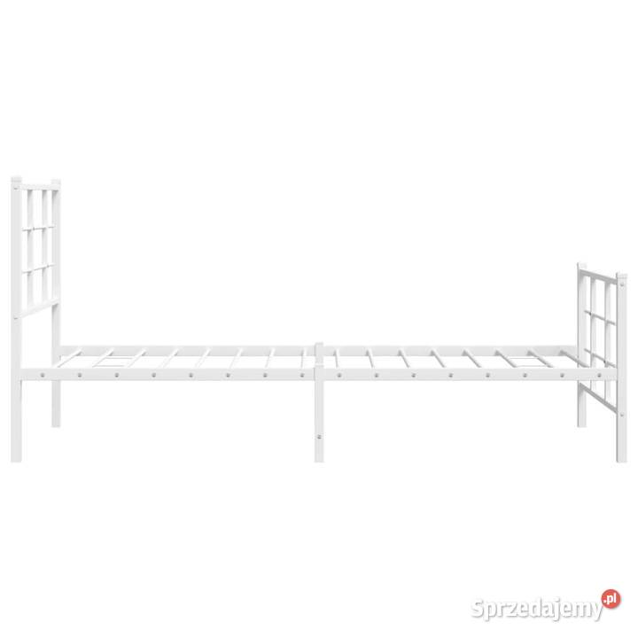 Łóżko Metalowe Białe Rama Łóżka Ze Stelażem